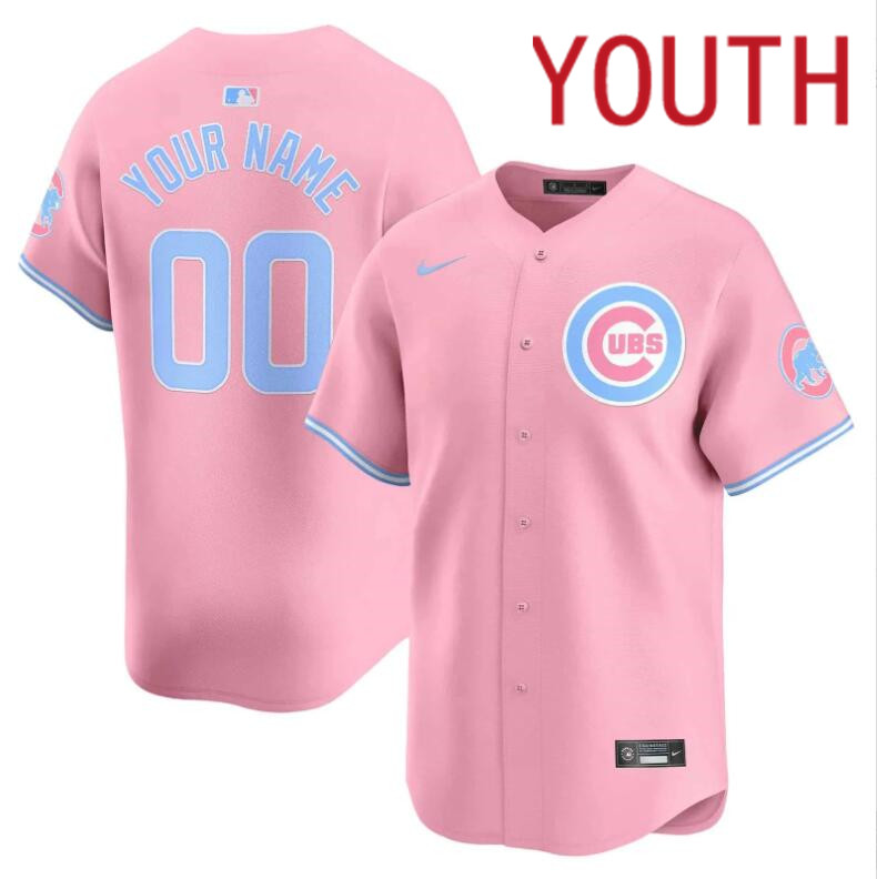 Youth Chicago Cubs Custom pink 2024 Nike MLB jersey->customized nfl jersey->Custom Jersey